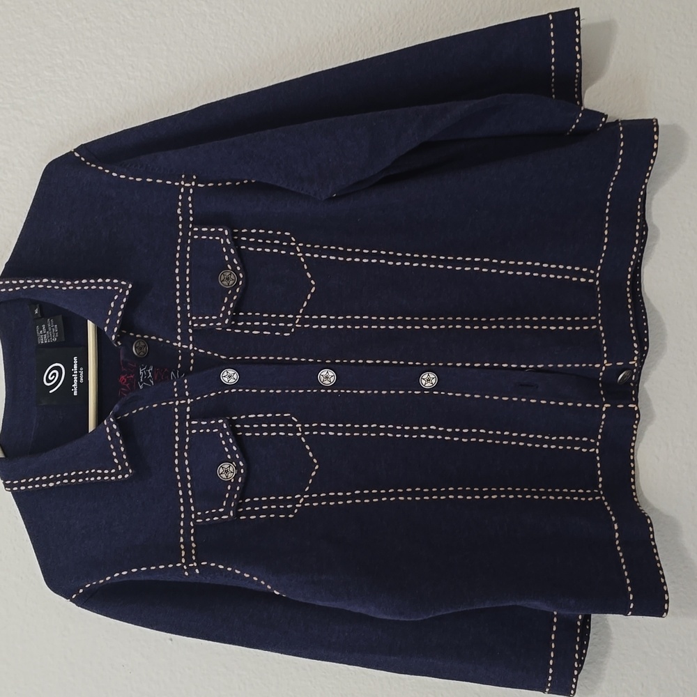 Vintage Michael Simon Small Stitch American Flag Sequence‎ Xl